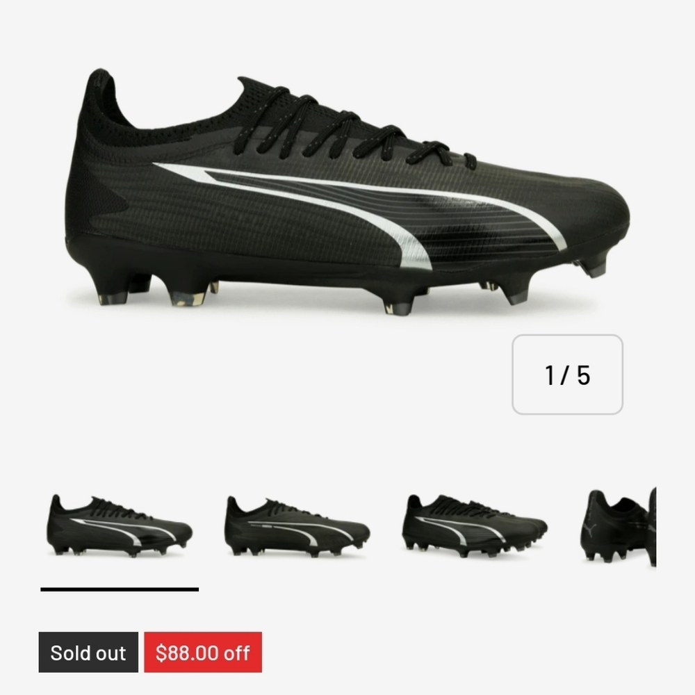 Puma Men's Ultra Ultimate FG/AG Men's Size 11 Soccer Cleats Black NEW